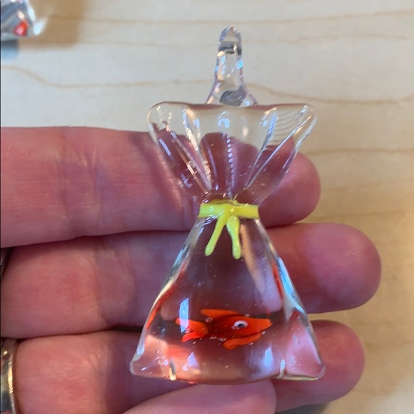 Hand Blown Fish in a Bag Necklace - Picture 4 of 7